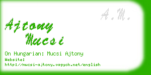ajtony mucsi business card